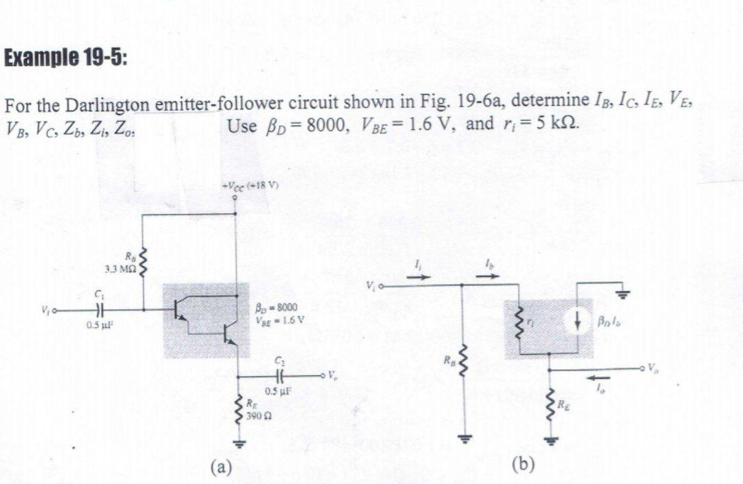 Solved Example 195 For the Darlington emitterfollower