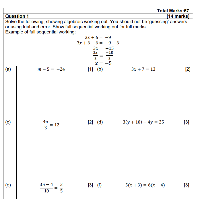 Solved Total Marks:67 Question 1 (14 marks] Solve the | Chegg.com