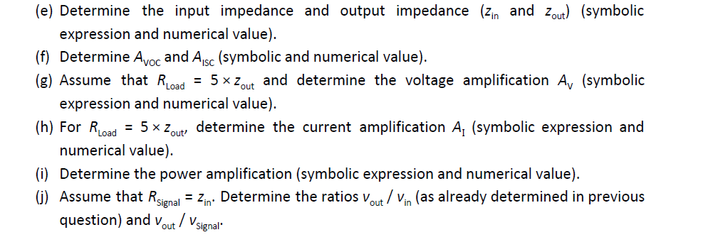Solved Consider the amplifier circuit shown below. The power | Chegg.com