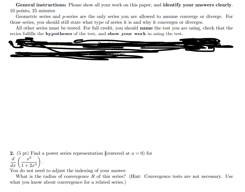 Solved General instructions: Please show all your work on | Chegg.com