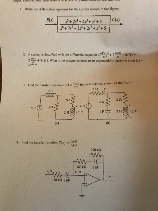 Solved Write the differential equation for the system shown | Chegg.com