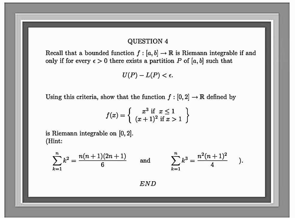 Solved Recall That A Bounded Function F:[a,b]→R Is Riemann | Chegg.com