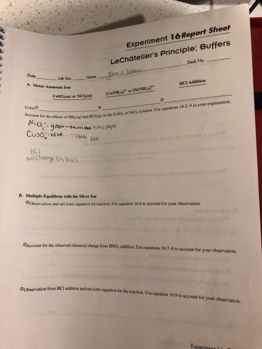 experiment 16 lechatelier's principle buffers report sheet