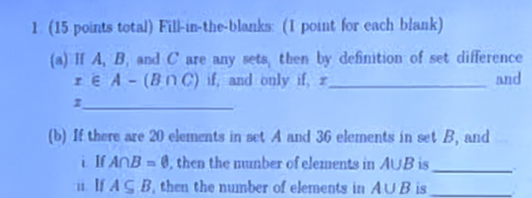 Solved If A, B, And C Are Any Sets, Then By Definition Of | Chegg.com