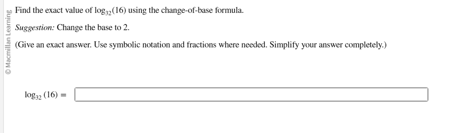 find the value of log base 2 32