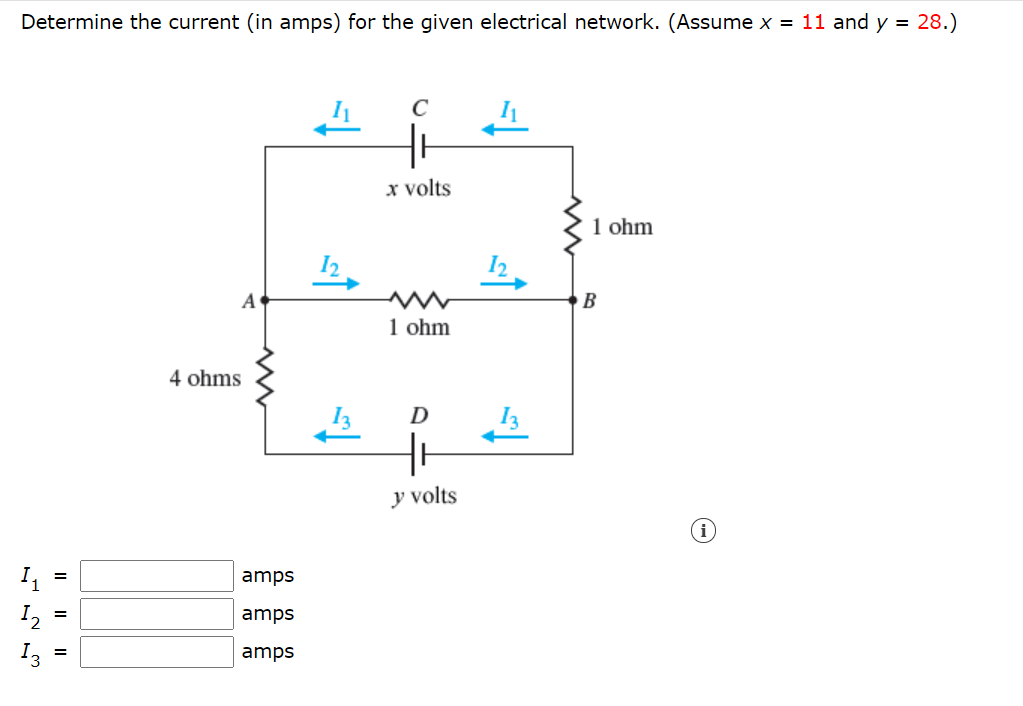 Solved Determine The Current (in Amps) For The Given | Chegg.com