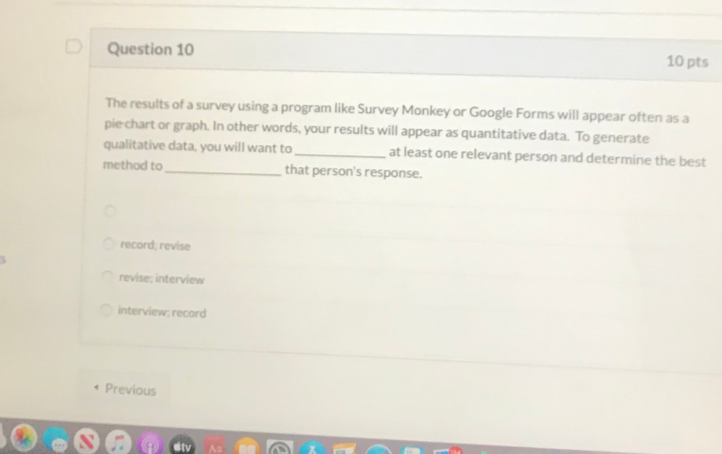 Solved Question 10 10 pts The results of a survey using a | Chegg.com
