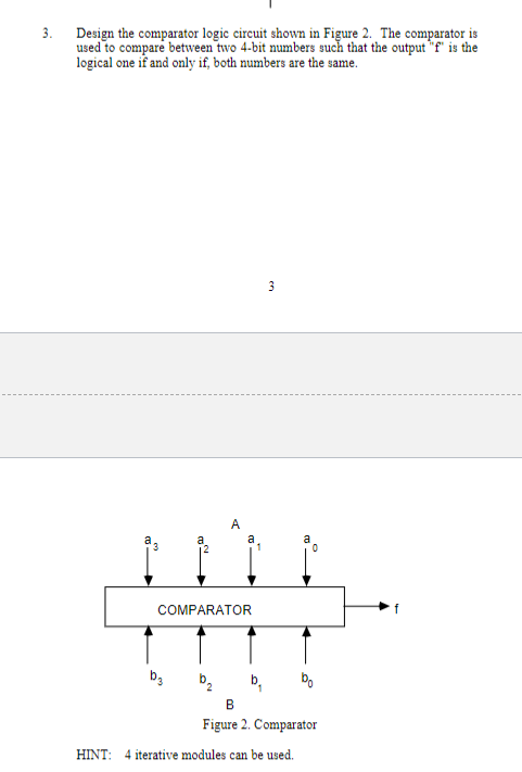 Solved 3. Design The Comparator Logic Circuit Shown In | Chegg.com