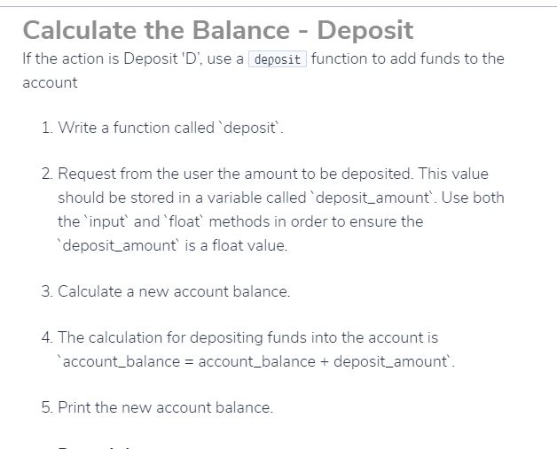 deposit method entire/remaining balance