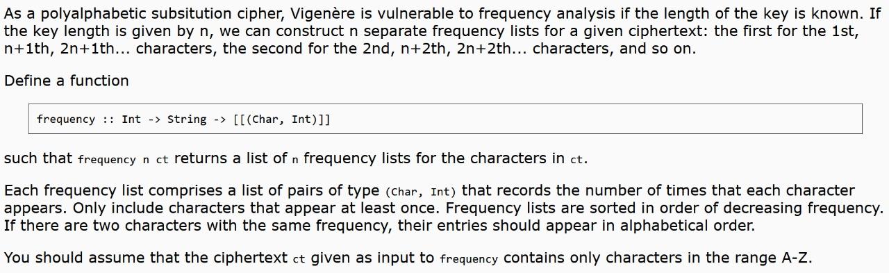 Solved As a polyalphabetic subsitution cipher, Vigenère is | Chegg.com