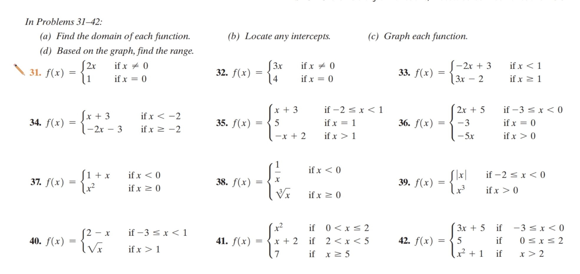 Solved In Problems 31 42 A Find The Domain Of Each Fun Chegg Com