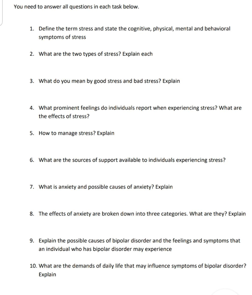 The following questions are regarding doctoral students39 39stress39   Download Scientific Diagram