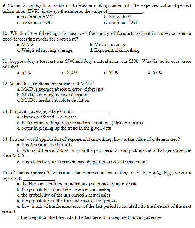 Solved I. (26** pts in total) Multiple choice /short answer | Chegg.com