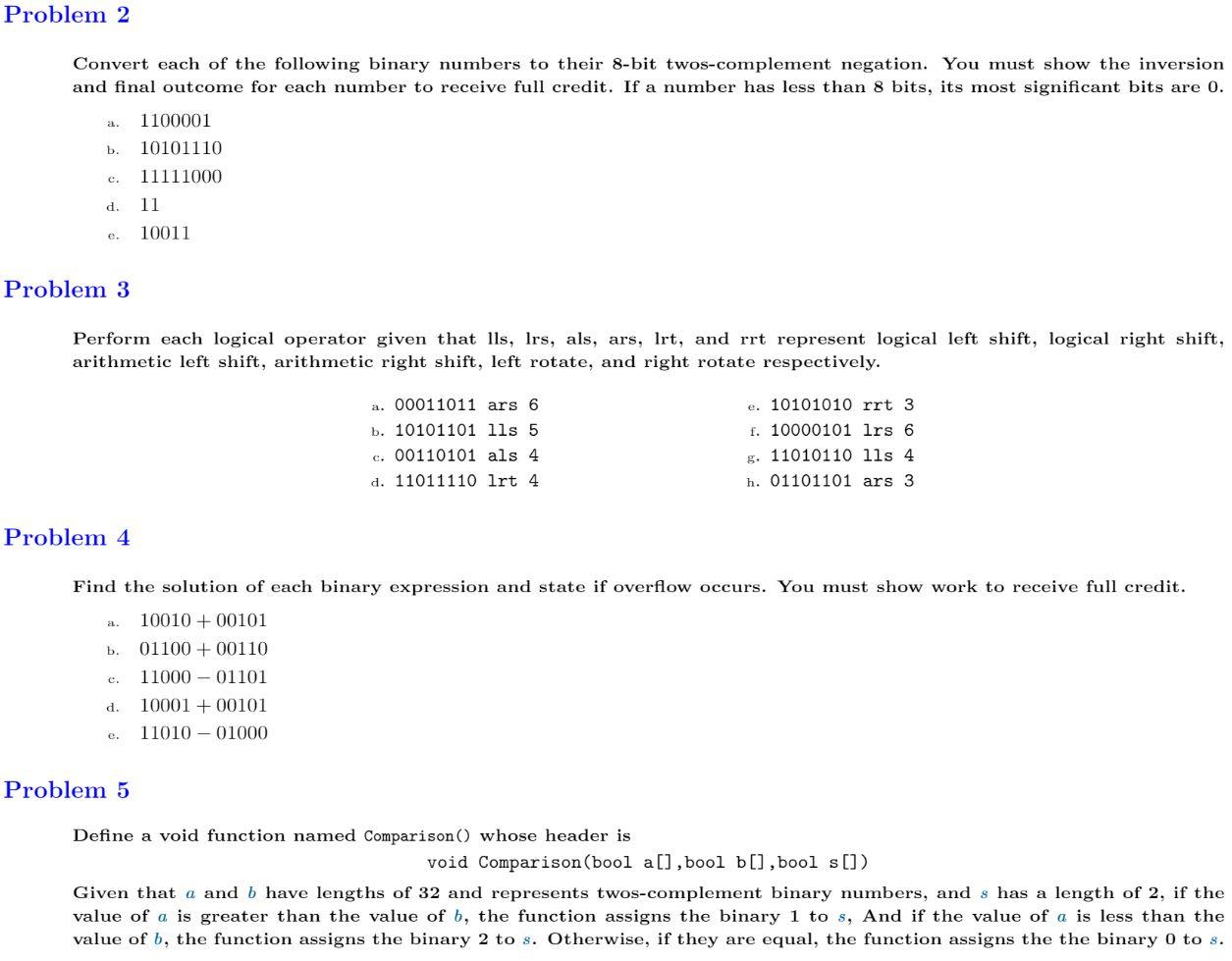 Solved Problem 2 Convert Each Of The Following Binary | Chegg.com