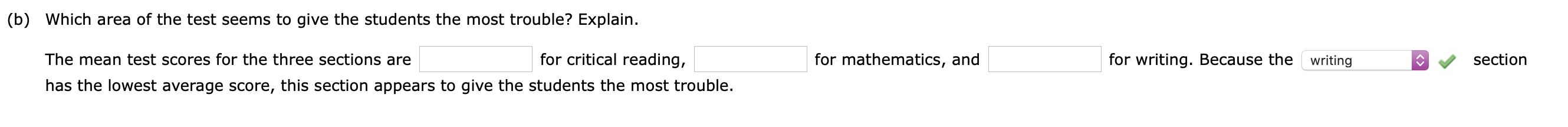 Solved The Scholastic Aptitude Test (SAT) contains three