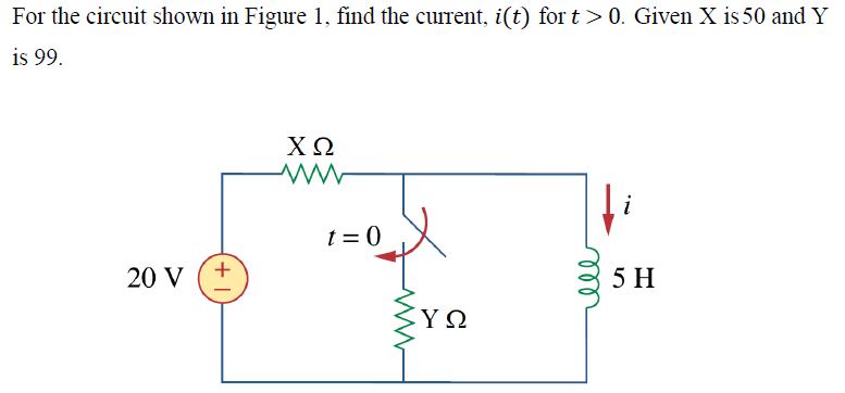 Solved For the circuit shown in Figure 1, find the current, | Chegg.com
