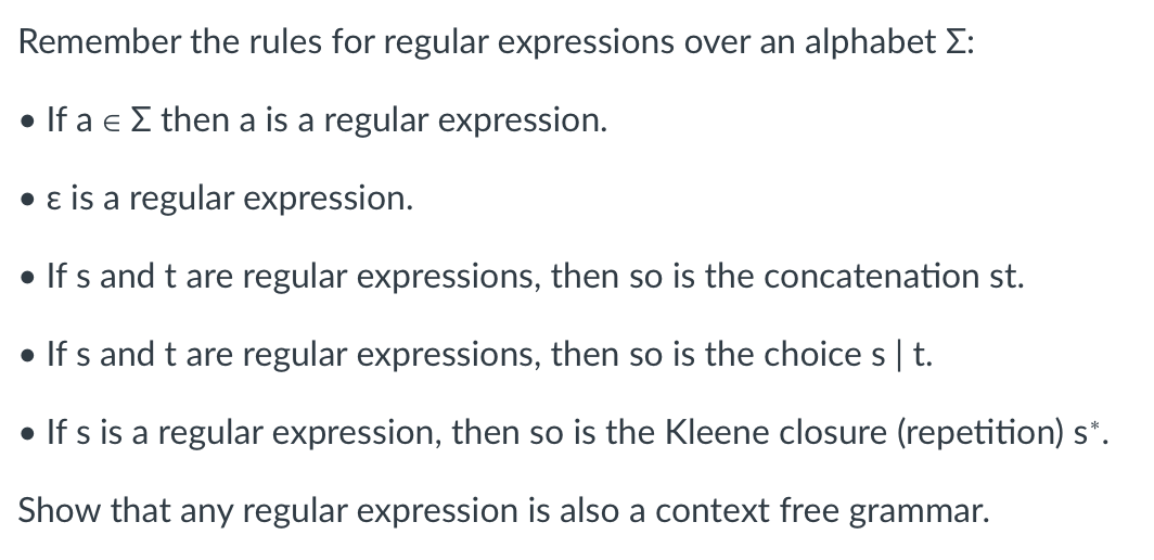 Solved Remember the rules for regular expressions over an | Chegg.com