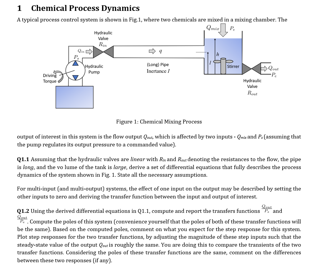 1 Chemical Process Dynamics A typical process control | Chegg.com