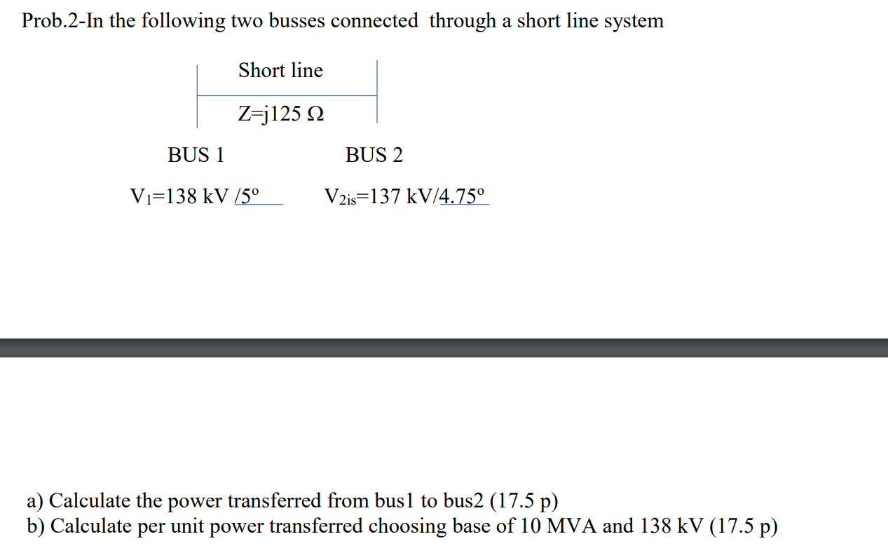 Solved Prob.2-In the following two busses connected through | Chegg.com