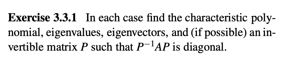 Solved In each case find the characteristic poly- nomial, | Chegg.com
