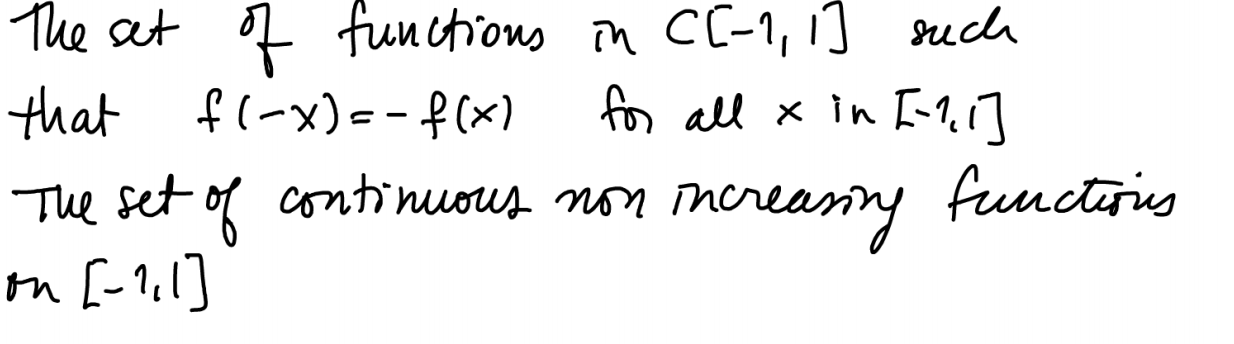 Solved The set of functions in C[-1, 1] such that f(-x) = | Chegg.com