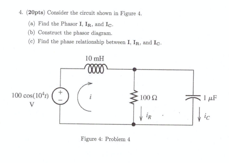 Solved 4. (20pts) Consider the circuit shown in Figure 4. | Chegg.com