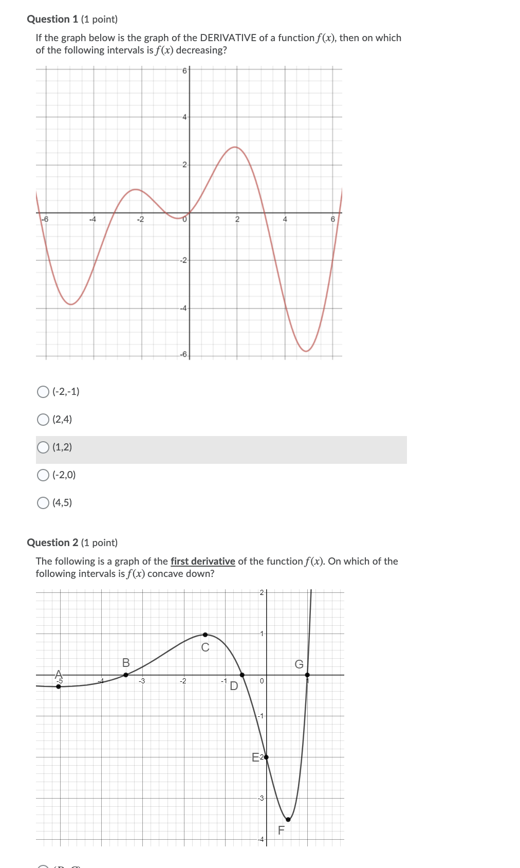 Solved Question 1 (1 point) If the graph below is the graph | Chegg.com