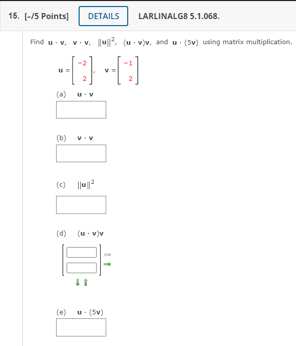 Solved Find Uvvvu2uvv ﻿and U5v ﻿using Matrix