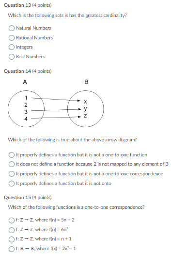 Solved Question 13 (4 points) Which is the following sets is | Chegg.com
