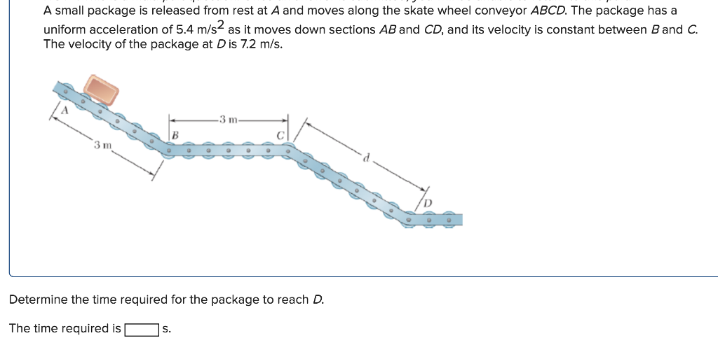 Solved A Small Package Is Released From Rest At A And Moves | Chegg.com