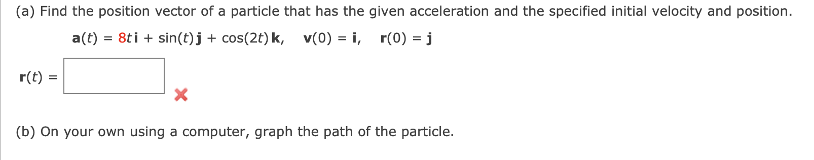 Solved (a) Find the position vector of a particle that has | Chegg.com