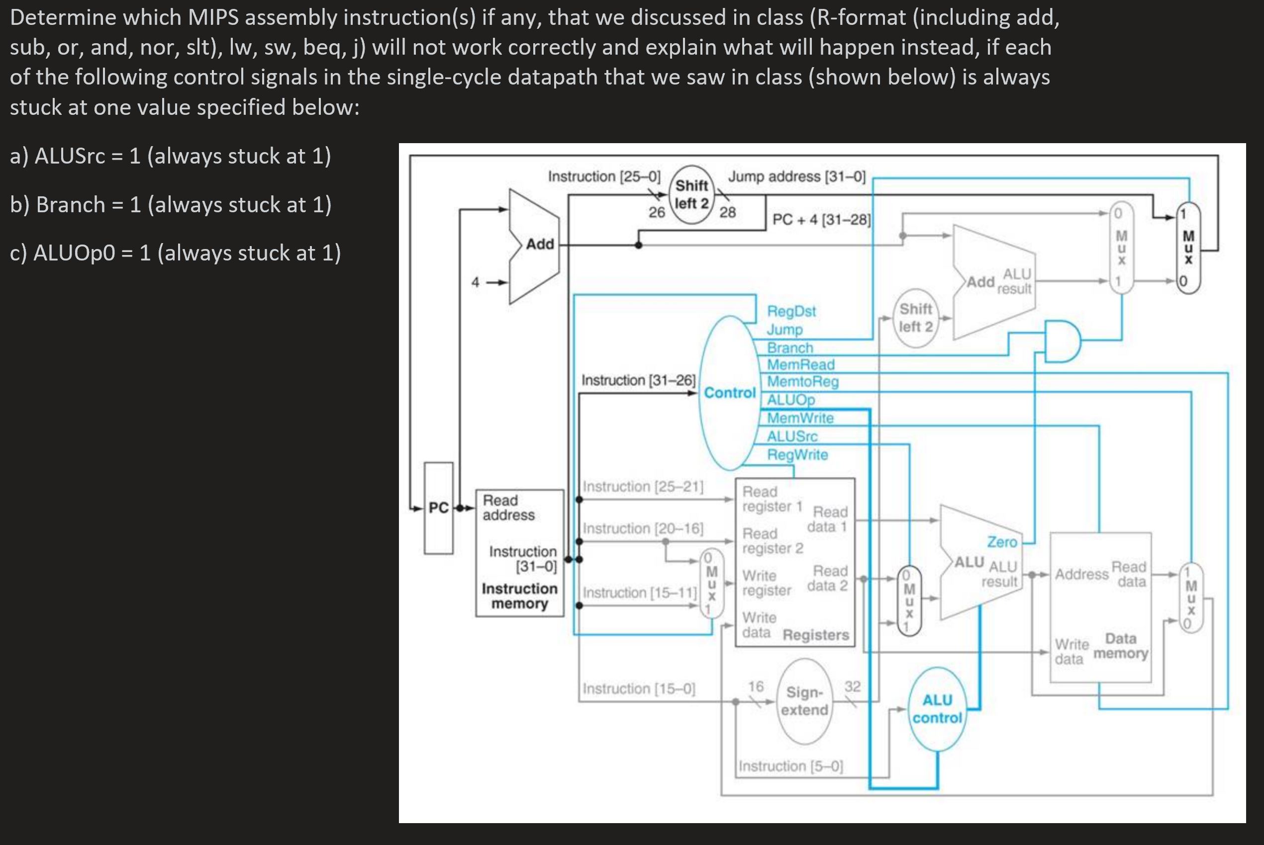 Solved Determine Which Mips Assembly Instruction S If An Chegg Com