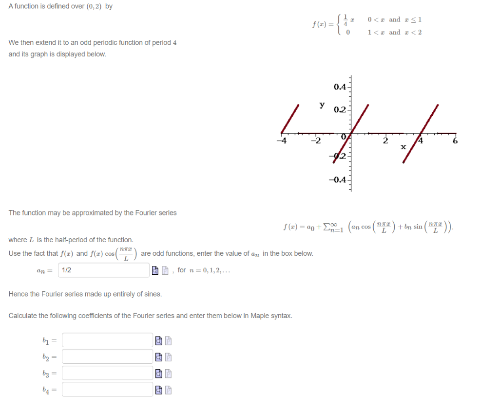 Solved A function is defined over (0,2) by 0