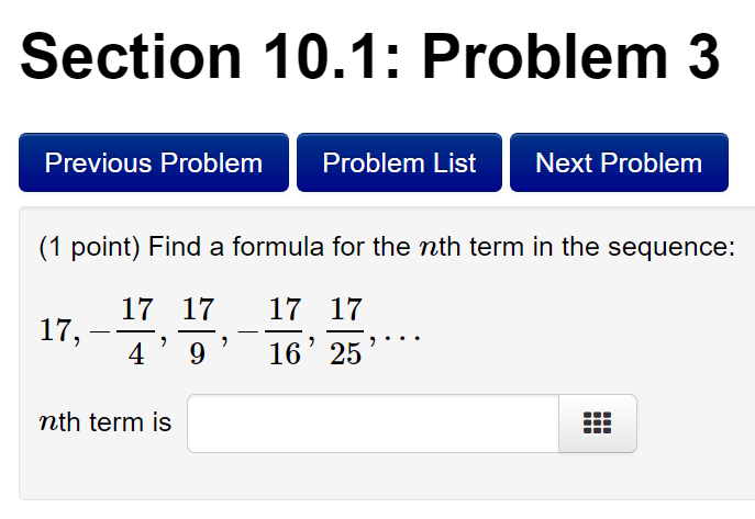 Solved Section 10.1: Problem 3 Previous Problem Problem List | Chegg.com