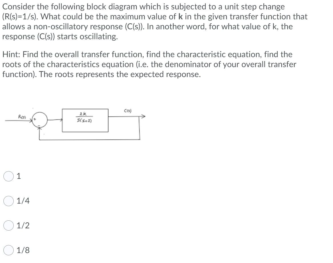 Solved Consider the following block diagram which is | Chegg.com