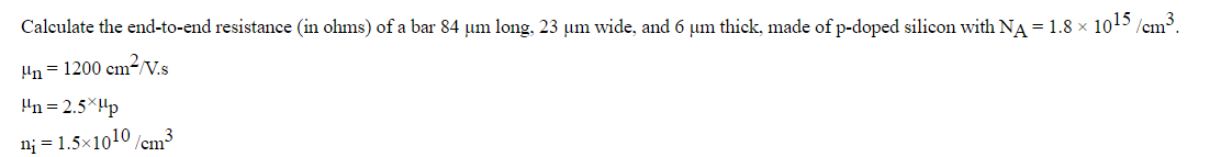 Solved Calculate the end-to-end resistance (in ohms) of a | Chegg.com