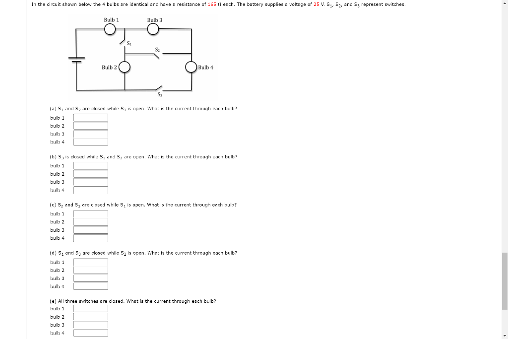 Solved In the circuit shown below the 4 bulbs are identical | Chegg.com