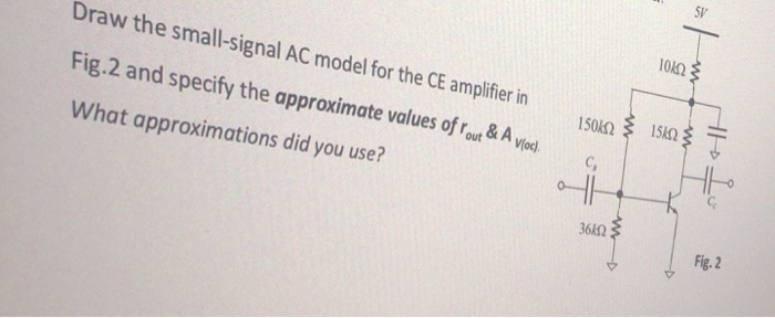 Solved SV 0k2 Draw the small-signal AC model for the CE | Chegg.com