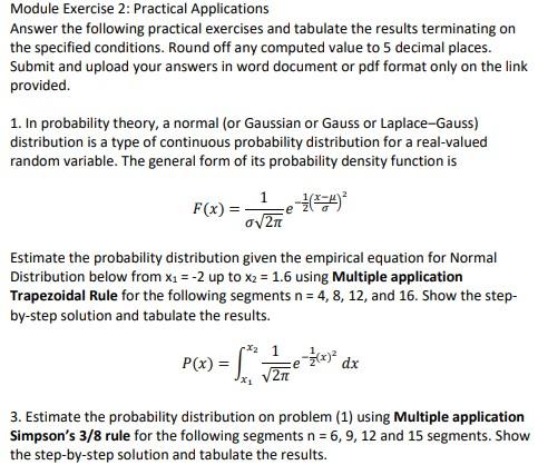 Solved Module Exercise 2: Practical Applications Answer the | Chegg.com