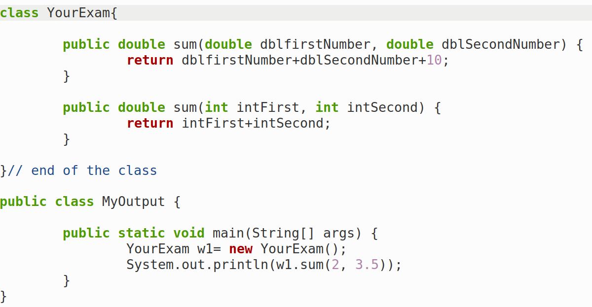 Solved public double sum(double dblfirstNumber, double | Chegg.com