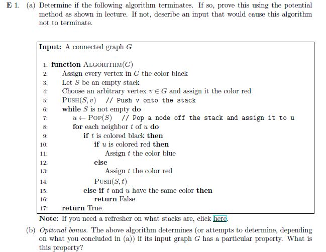 Solved E (a) Determine if the following algorithm | Chegg.com