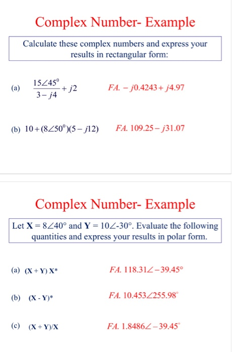 Complex Numbers Examples