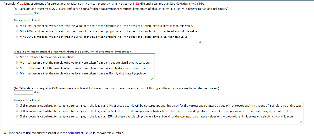 Solved A sample of 11 joint specimens of a particular type | Chegg.com