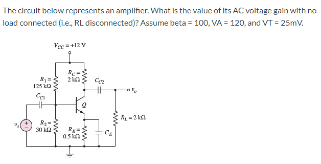 Solved The Circuit Below Represents An Amplifier. What Is | Chegg.com