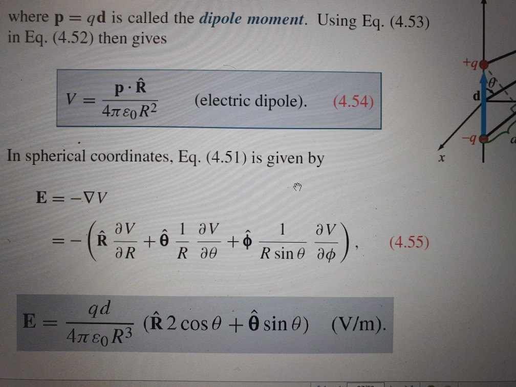 Solved Where P Qd Is Called The Dipole Moment Using Eq Chegg Com