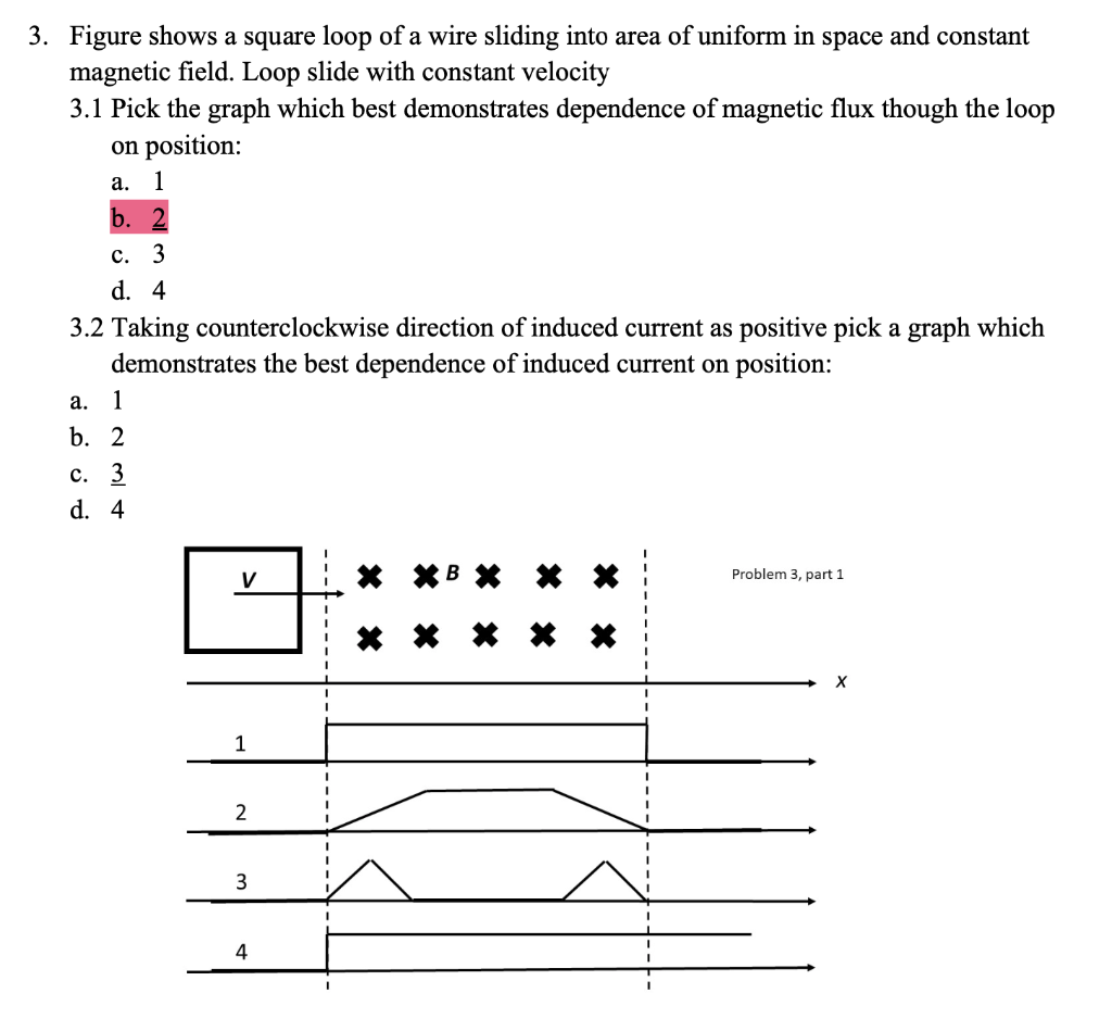 Solved 3. Figure shows a square loop of a wire sliding into | Chegg.com