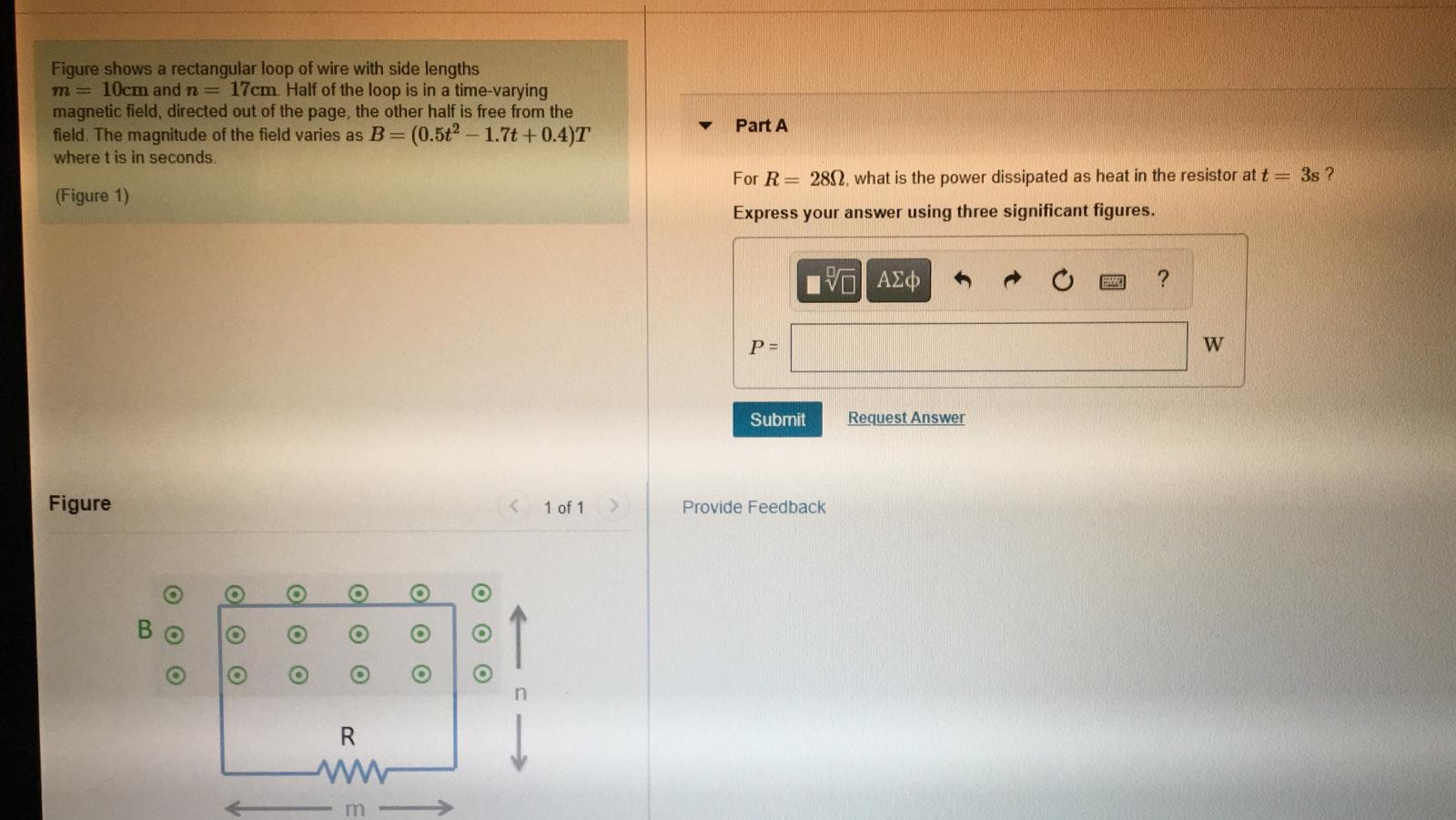 Solved Figure shows a rectangular loop of wire with side | Chegg.com