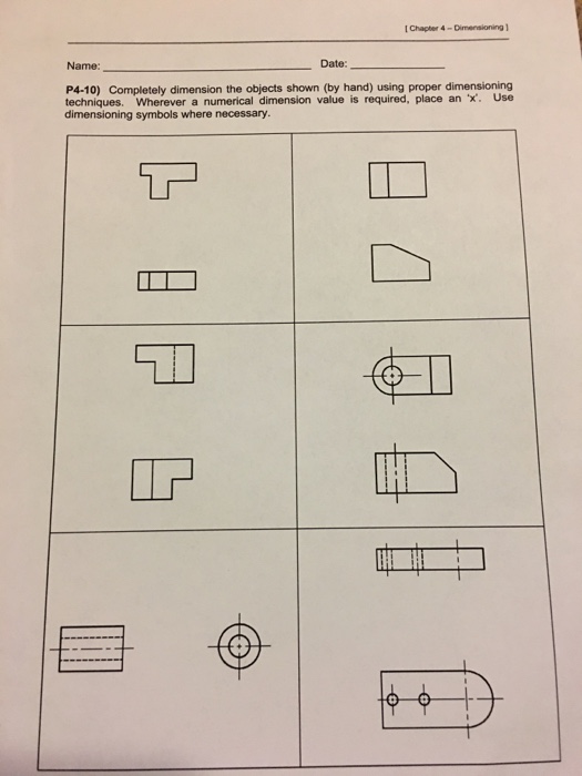 Solved I Chapter 4 Dimensioning 1 Name Date P4 10