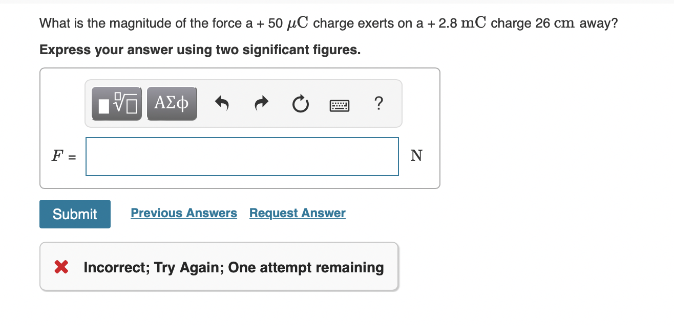Solved What is the magnitude of the force a+50μC charge | Chegg.com