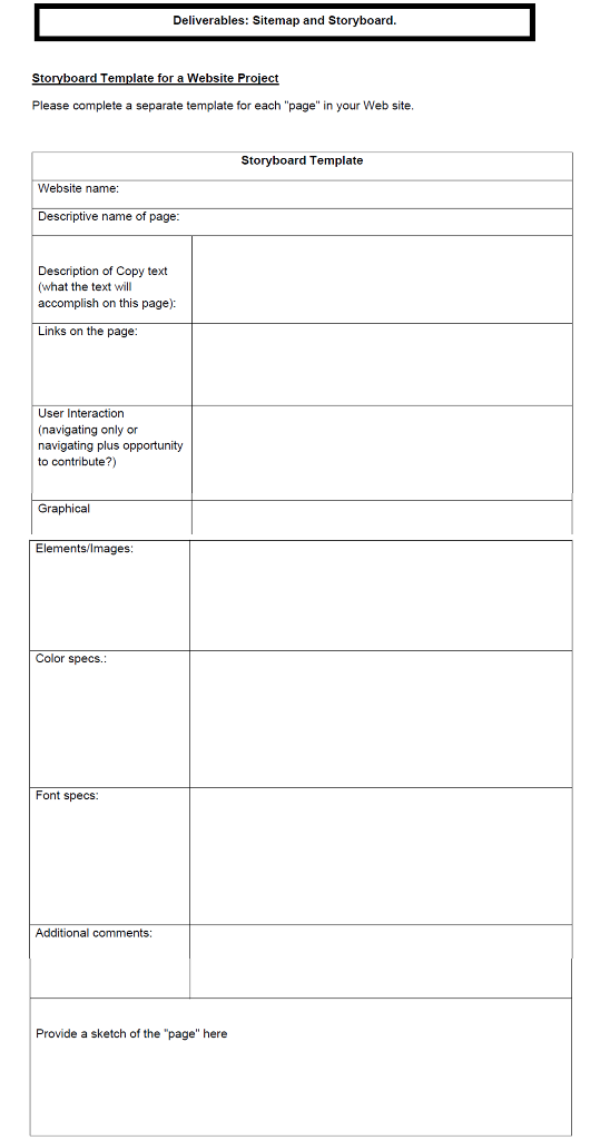 PART 1 – Sitemap and Storyboard [50 marks] As a | Chegg.com